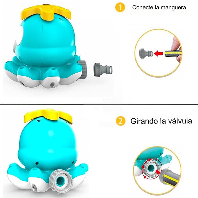 Pulpo Rociador De Agua Al Aire Libre Juguete Verano Niños Azul - Lhua Store