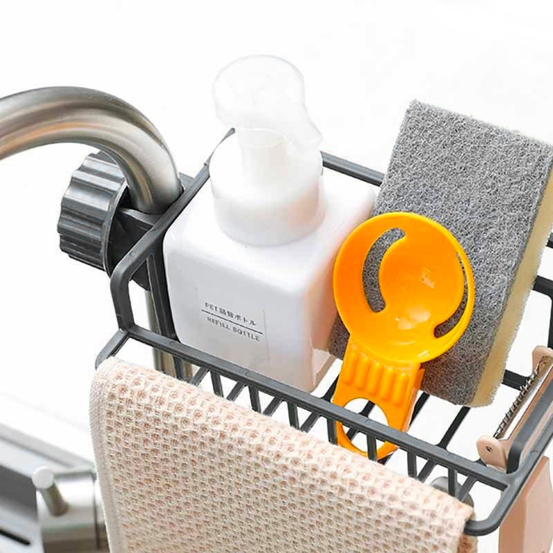 Dispensador de jabón con soporte de esponja, estropajo, soporte para  toallas, organizador de cepillo Macarena rejilla de drenaje