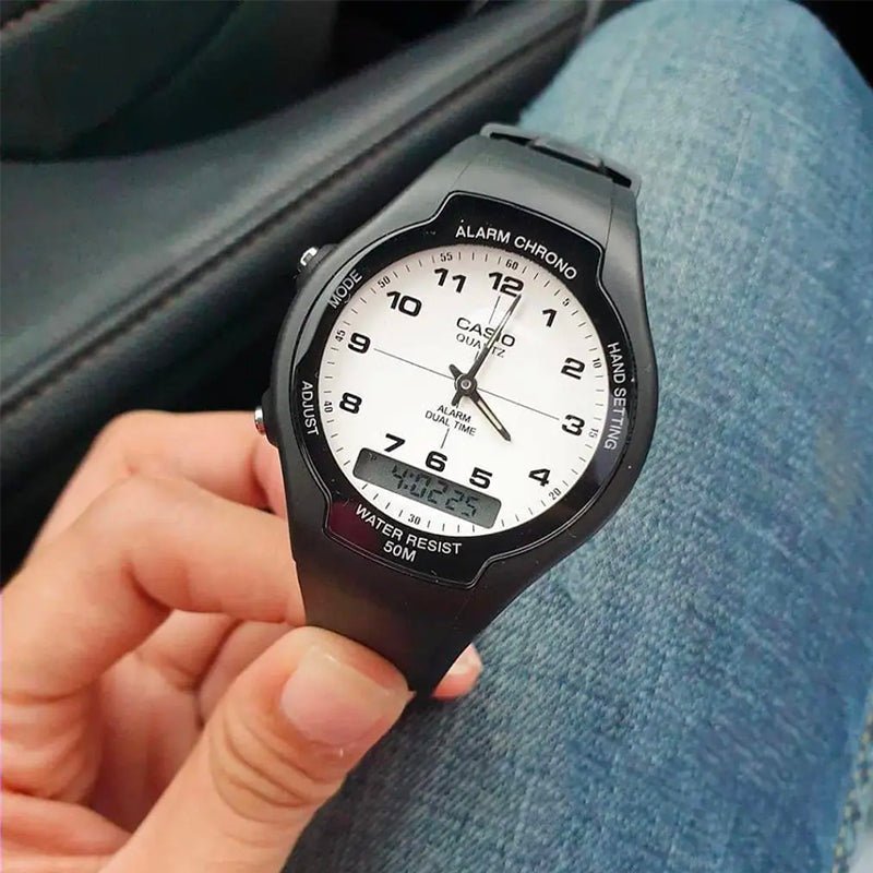 Reloj Casio Hombre Aw-90h-7b Negro Analogo - LhuaStore – Lhua Store