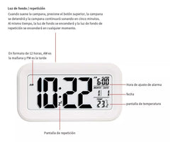 Reloj Despertador Pantalla Led Fecha Temperatura Alarma - LhuaStore