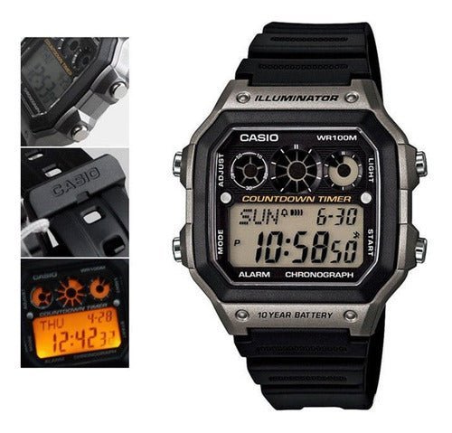 Reloj Hombre Casio Ae-1300wh-8a Gris Digital - LhuaStore