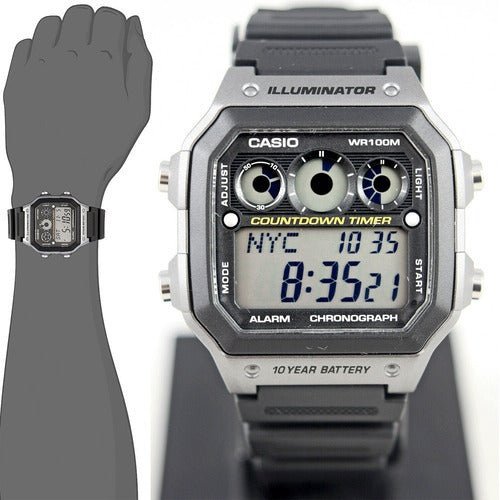 Reloj Hombre Casio Ae-1300wh-8a Gris Digital - LhuaStore