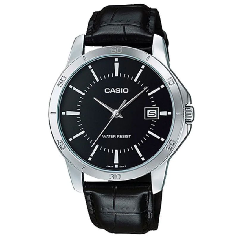 Reloj Hombre Casio Mtp-v004l-1a Negro Análogo - LhuaStore