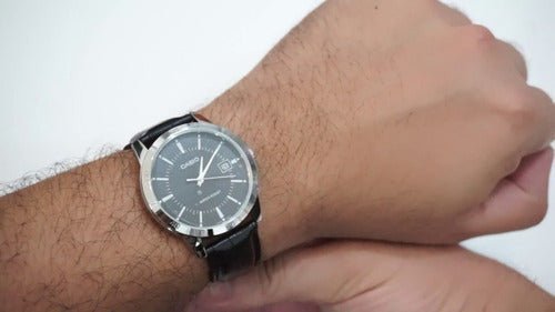Reloj Hombre Casio Mtp-v004l-1a Negro Análogo - LhuaStore