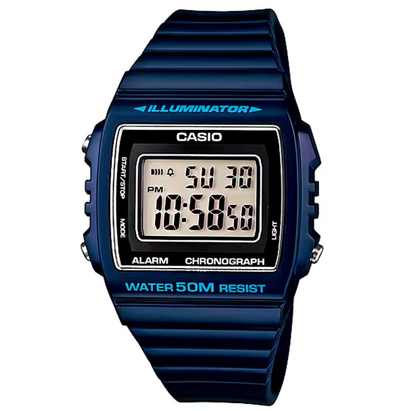 Reloj Hombre Casio W-215h-2av Azul Digital - LhuaStore