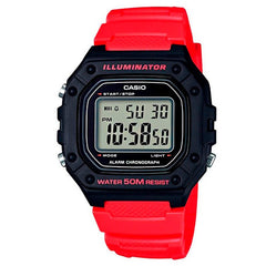 Reloj Hombre Casio W-218h-4bv Rojo Iluminator - LhuaStore