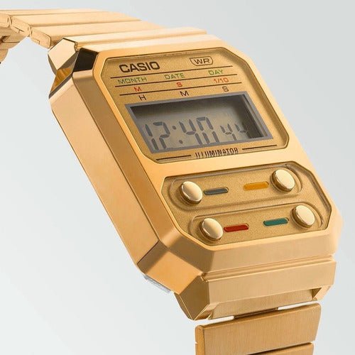 Reloj Mujer Casio A100weg-9a Dorado Digital - LhuaStore