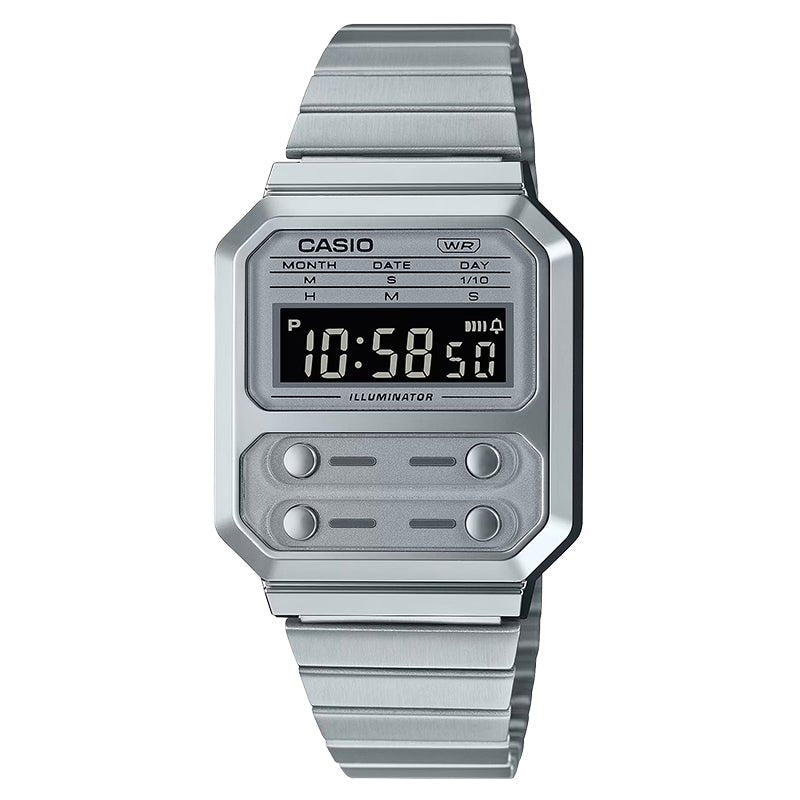 Reloj Unisex Casio A100we-7b Plateado Digital - LhuaStore