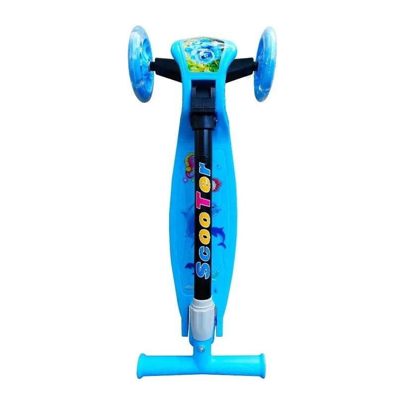 Scooter monopatín plegable para niños y niñas con doble llanta frontal azul  cielo Unitalla Fuxion Toys Scooter Plegable