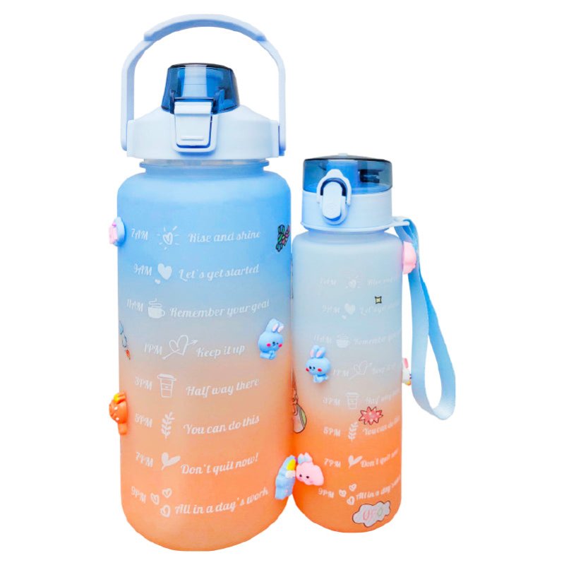 Botella De Agua 2 Litros Motivacional Deportiva Agua Diaria