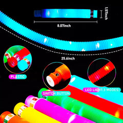Set 6 Pop It Tubo Con Luz Led Juguete Sensorial Antiestrés Full Color - LhuaStore