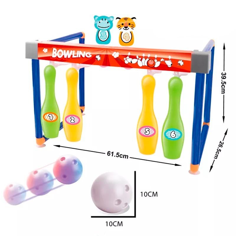 Set Bowling Palitroques 6 Bolos Y 2 Pelotas Juego De Niños - LhuaStore