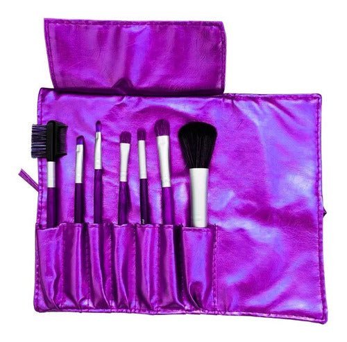 Set De Brochas Pfiffery 7 Und. + Estuche Maquillaje Belleza - LhuaStore