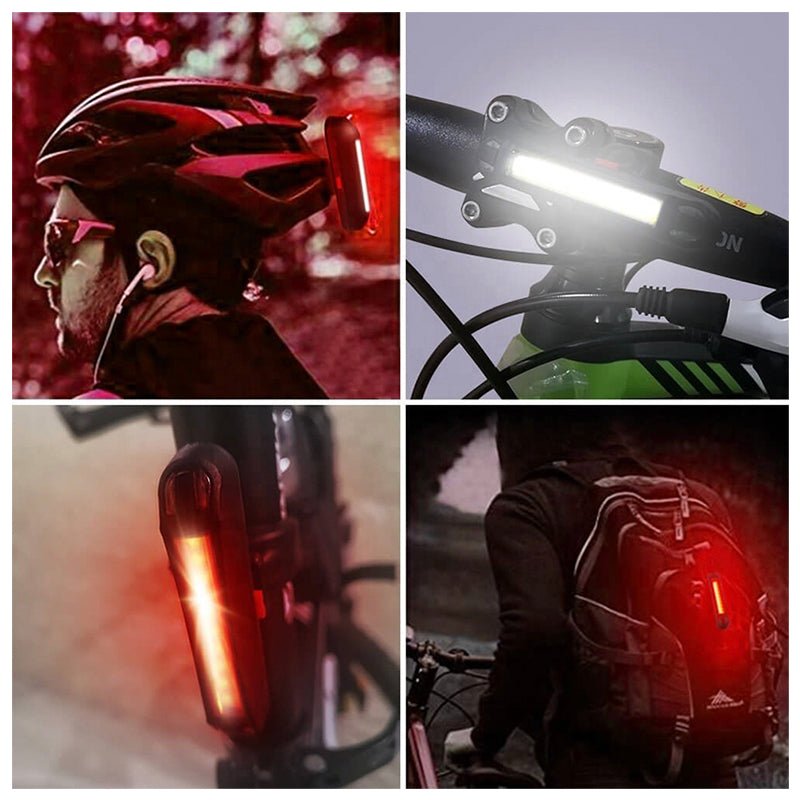 Set De Luces Led Delantera Y Trasera Para Bicicleta Recargable Impermeable - LhuaStore