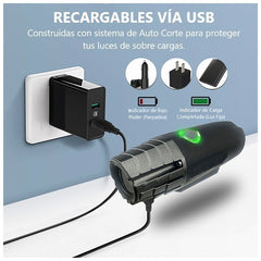 Set De Luces Led Delantera Y Trasera Para Bicicleta Recargable Impermeable - LhuaStore
