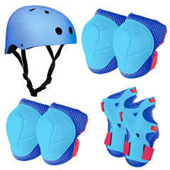 Set De Protección Niño Azul Casco Rodillera Codera Muñequera - LhuaStore