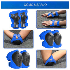 Set De Protección Niños Azul Rodillera Codera Muñequera - LhuaStore