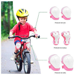 Set De Protección Niños Rosado Rodillera Codera Muñequera - LhuaStore