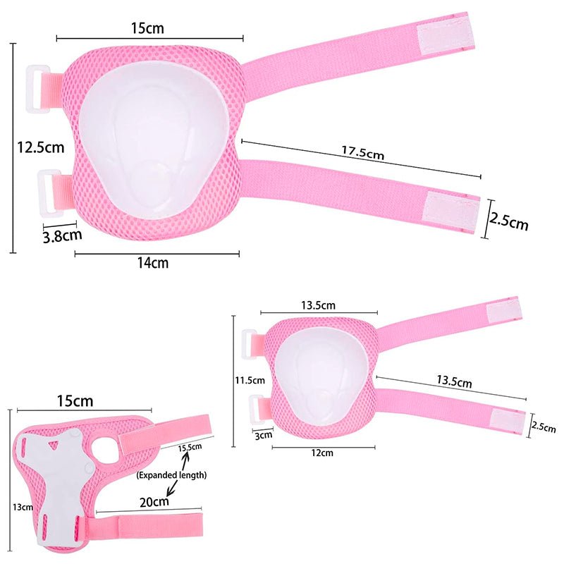 Set De Protección Niños Rosado Rodillera Codera Muñequera - LhuaStore