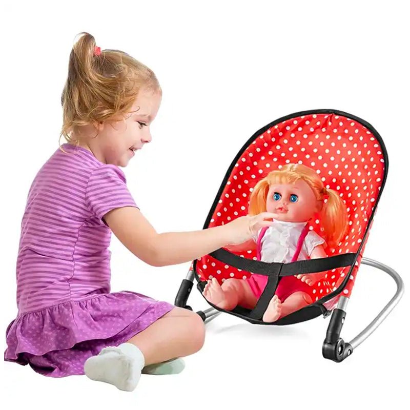 Set Juego Para Muñecas 3 En 1 Silla Mesedora Y Cuna Niñas - Lhua Store