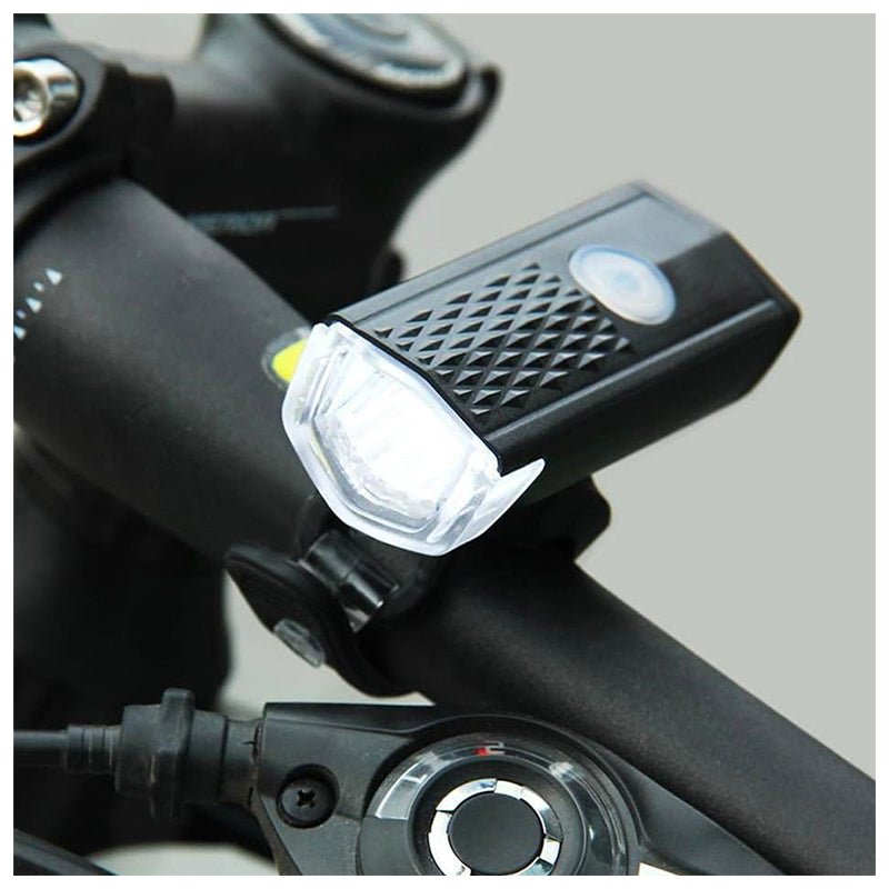 Set luces bicicleta LED recargable USB impermeable delantera y trasera