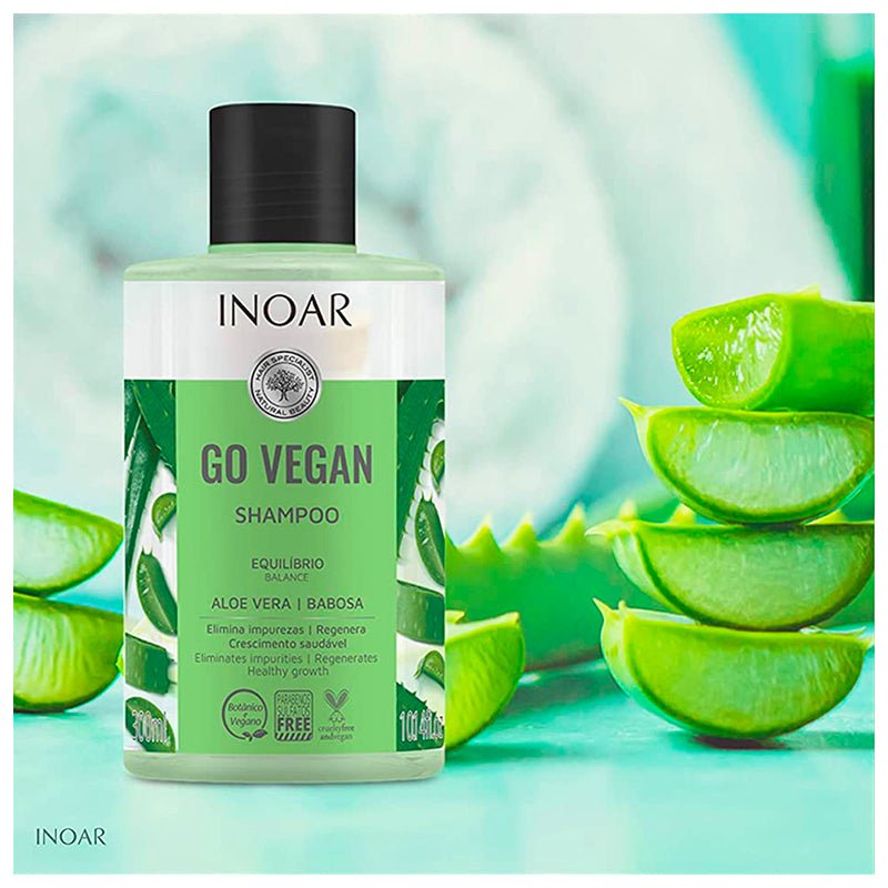 Shampoo Go Vegan Equilibrio Inoar 300ml Vegano Aloe Vera - LhuaStore