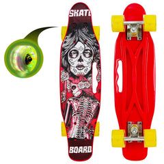 Skate Penny Carving Patineta Holy Death Ruedas Led Niños - LhuaStore