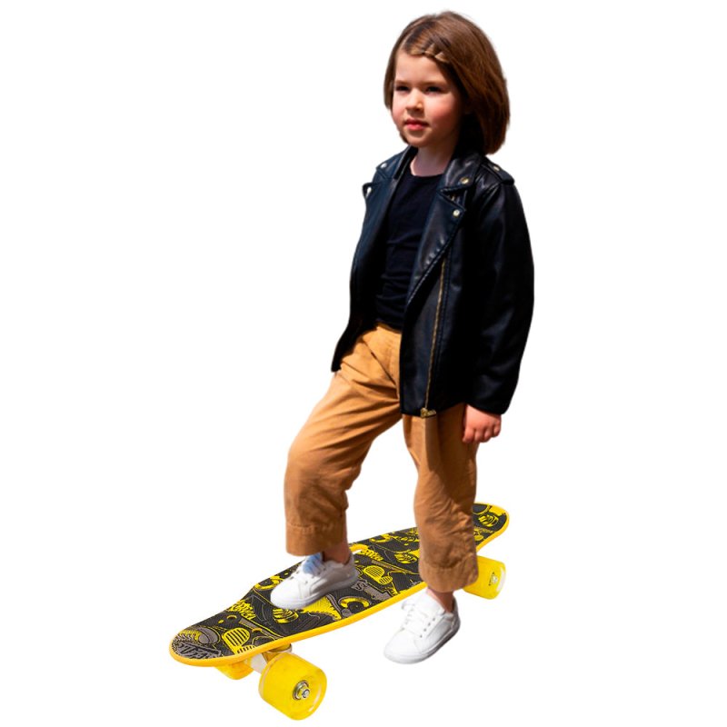 Skate Penny Carving Patineta Yellow Shoes Ruedas Led Niños - LhuaStore