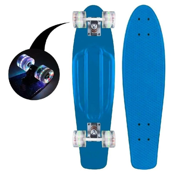 Skate Penny Patineta Celeste Ruedas Led Niños
