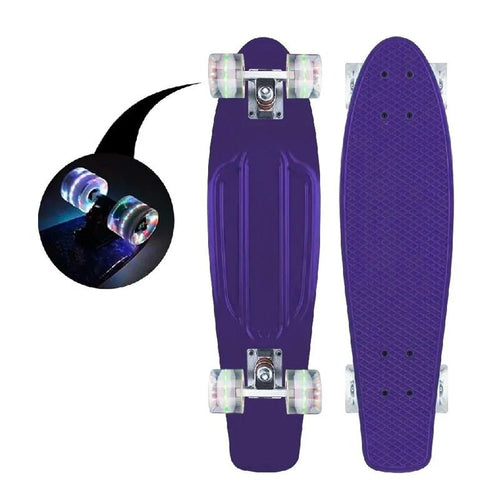 Skate Penny Patineta Morado Ruedas Led Niños - LhuaStore