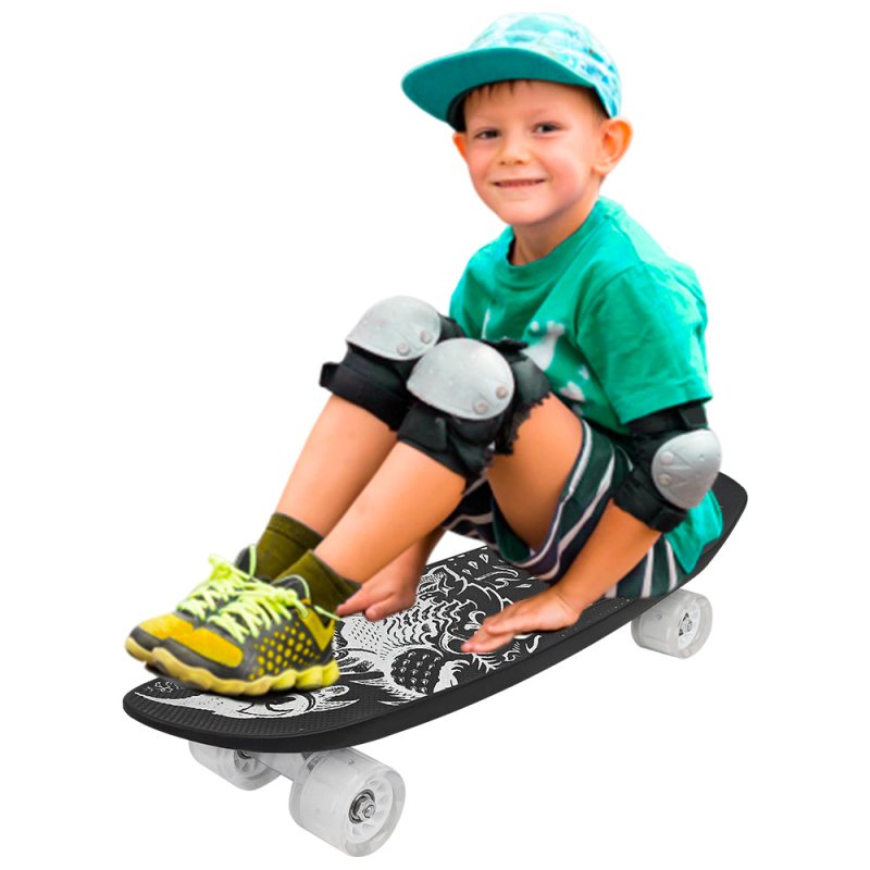 Skate Penny Slalom Patineta Black Shark Ruedas Led Niños - LhuaStore