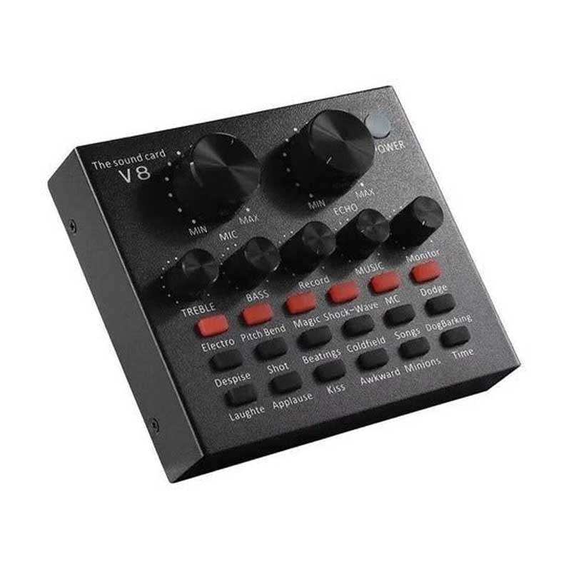 Tarjeta Sonido V8 Usb Mezclador Interfaz Audio Stream - LhuaStore