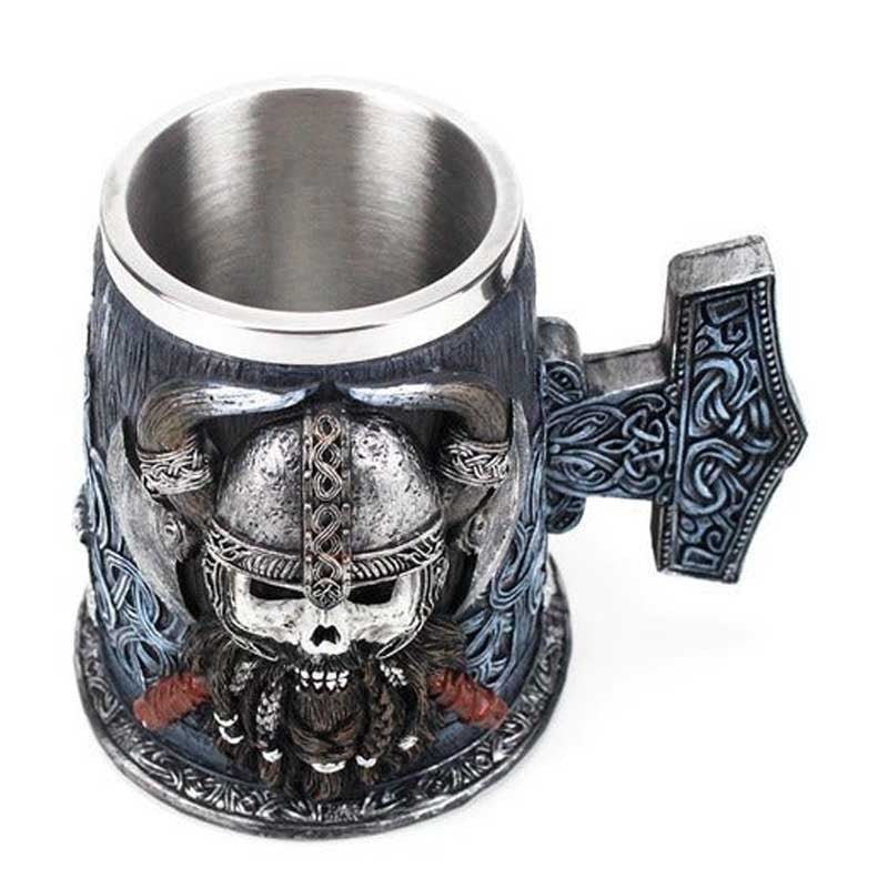 Taza Tazon Mug Calavera Vikingo Acero Inoxidable 600ml - LhuaStore