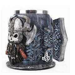 Taza Tazon Mug Calavera Vikingo Acero Inoxidable 600ml - LhuaStore