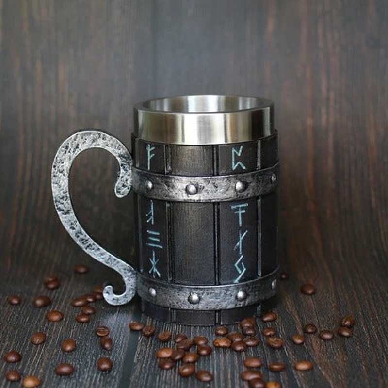 Taza Tazon Mug Medieval 1 Acero Inoxidable 600ml Vikingo - LhuaStore