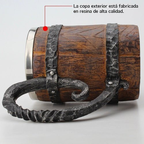 Taza Tazón Mug Medieval 2 Acero Inoxidable 400ml Vikingo - LhuaStore