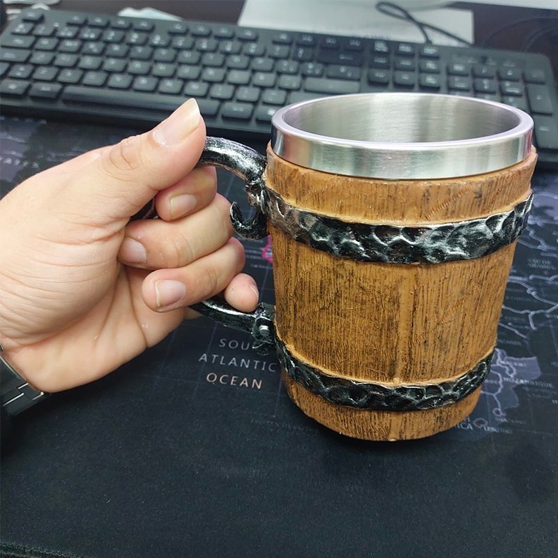 Taza Tazón Mug Medieval 2 Acero Inoxidable 400ml Vikingo - LhuaStore